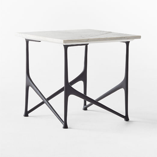 Aerolit White Marble Side Table by Bill Curry