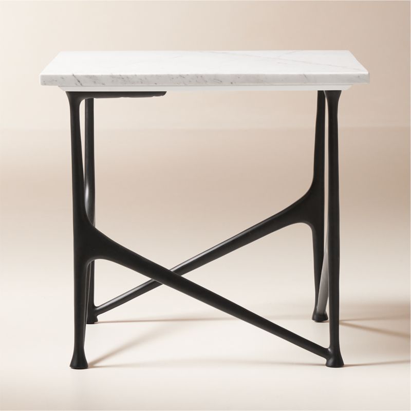 Viewing product image Aerolit White Marble Side Table by Bill Curry - image 1 of 10