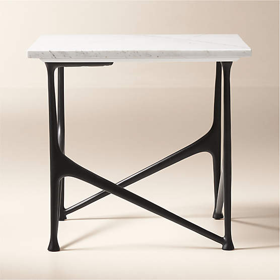 Aerolit White Marble Side Table by Bill Curry