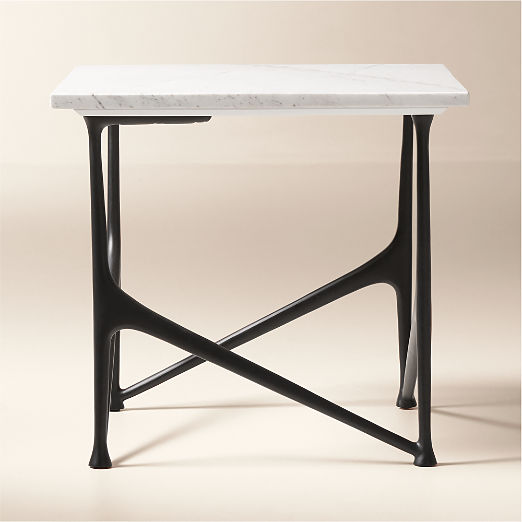 Aerolit White Marble Side Table by Bill Curry