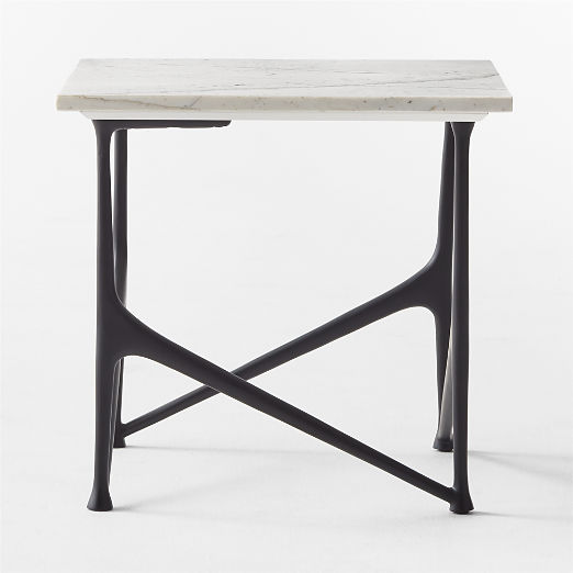 Aerolit White Marble Side Table by Bill Curry