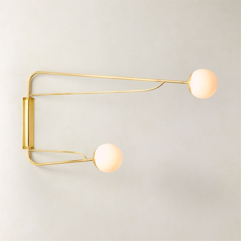 Ahva Polished Brass Double Arm Articulating Wall Sconce - image 0 of 5