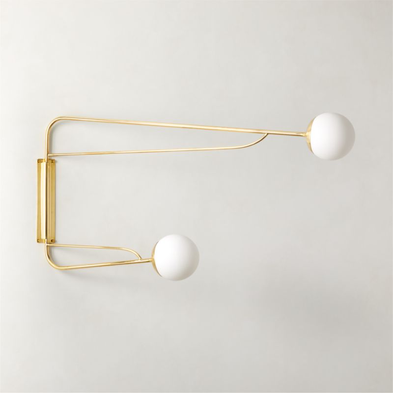 Ahva Polished Brass Double Arm Articulating Wall Sconce - image 2 of 5