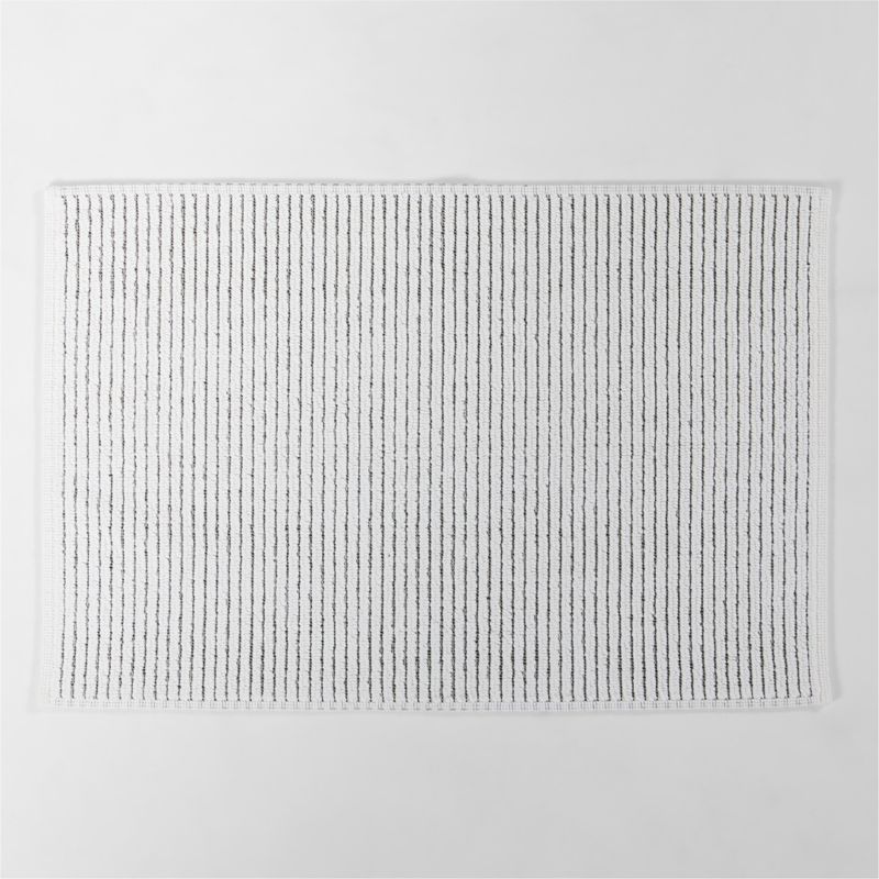 View Aiden White and Black Cotton Bath Mat 24"x36" details