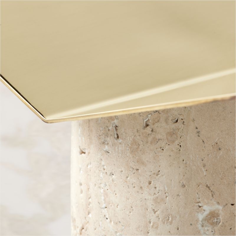 Aimes Brass and Travertine Bookstand - image 1 of 5