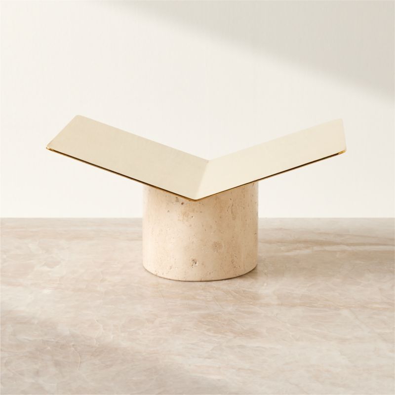 View Aimes Brass and Travertine Bookstand details