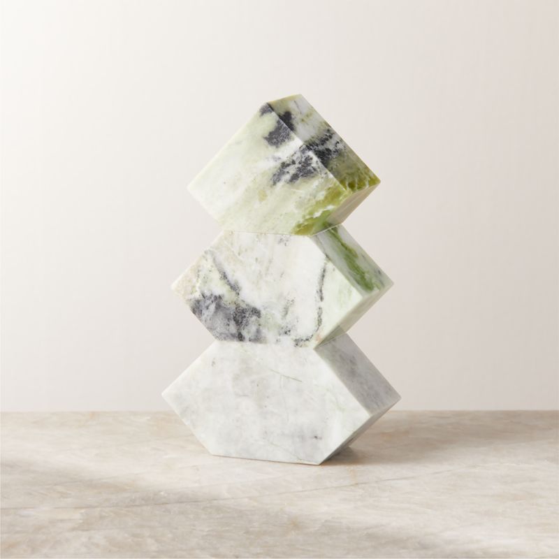 Ajaxe Green Marble Christmas Tree Figure 6" - image 0 of 6