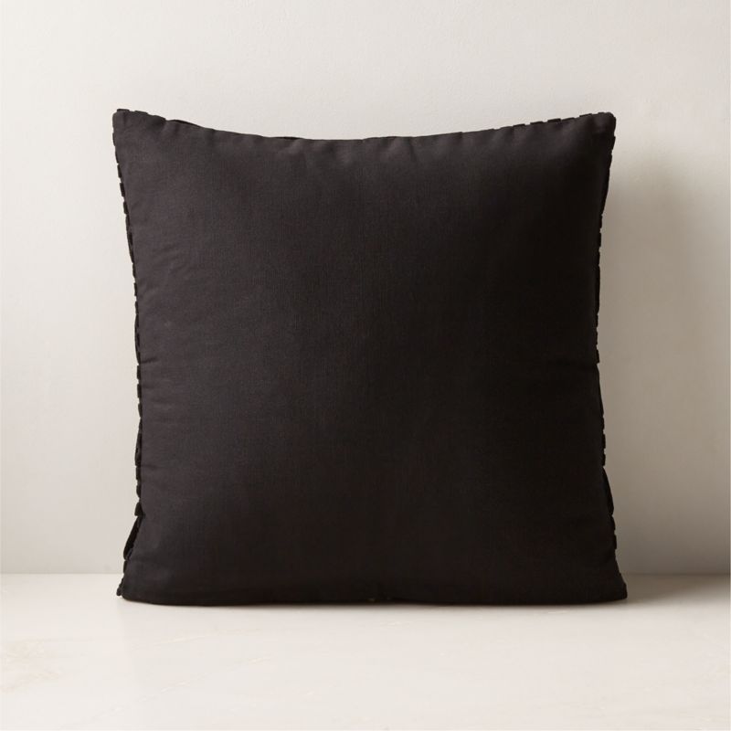 Akemi Woven Black Velvet Throw Pillow with Down-Alternative Insert 18'' - image 1 of 4