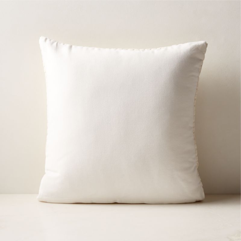 Akemi Woven Warm White Velvet Throw Pillow with Down Alternative Insert 18 Reviews CB2 Canada