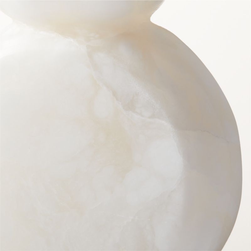 White Alabaster Stone Holiday Snowman 12" - image 2 of 5