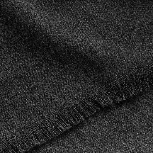 Alaina Grey Alpaca Wool Reversible Throw Blanket 50"x70"