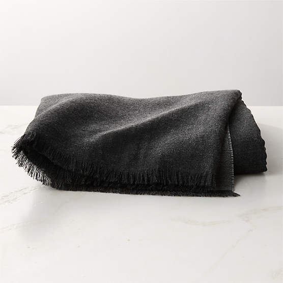 Alaina Grey Alpaca Wool Reversible Throw Blanket 50"x70"