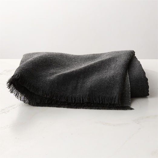 Alaina Grey Alpaca Wool Reversible Throw Blanket 50"x70"