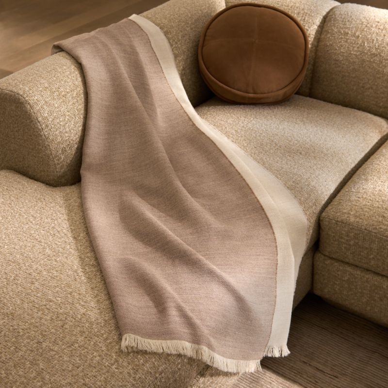 Alaina Light Taupe Alpaca Wool Reversible Throw Blanket 50"x70" - image 1 of 10
