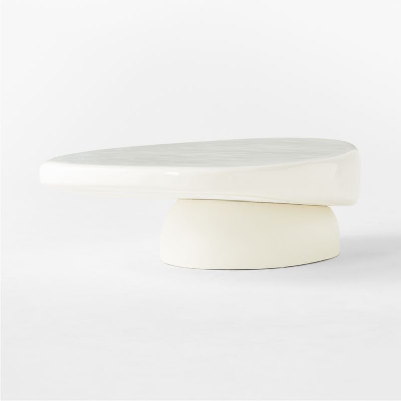 Alastor Modern Oval White Concrete Coffee Table + Reviews