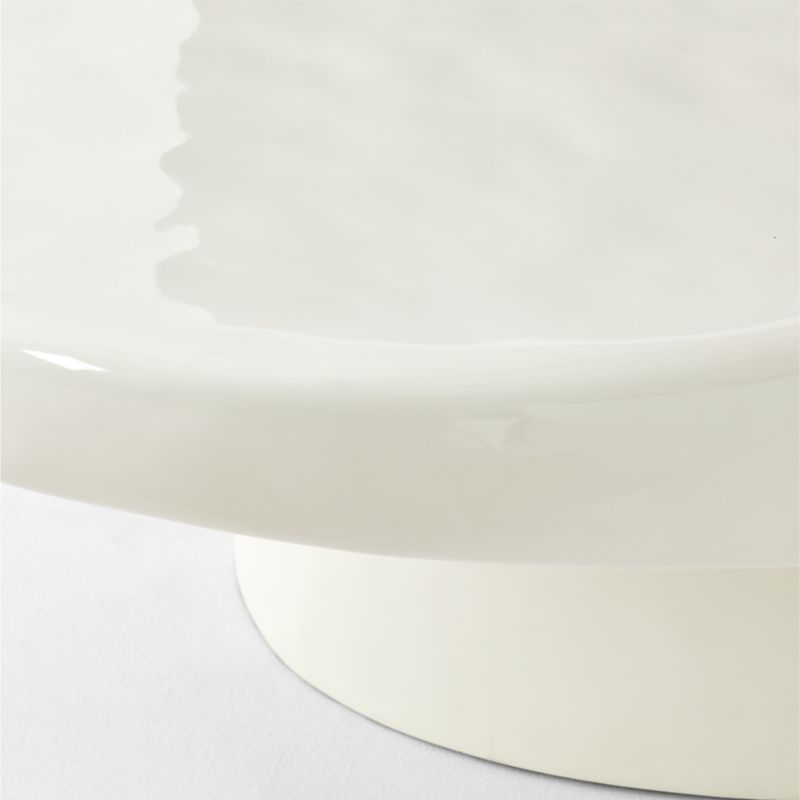 Alastor Oval High-Gloss White Concrete Coffee Table