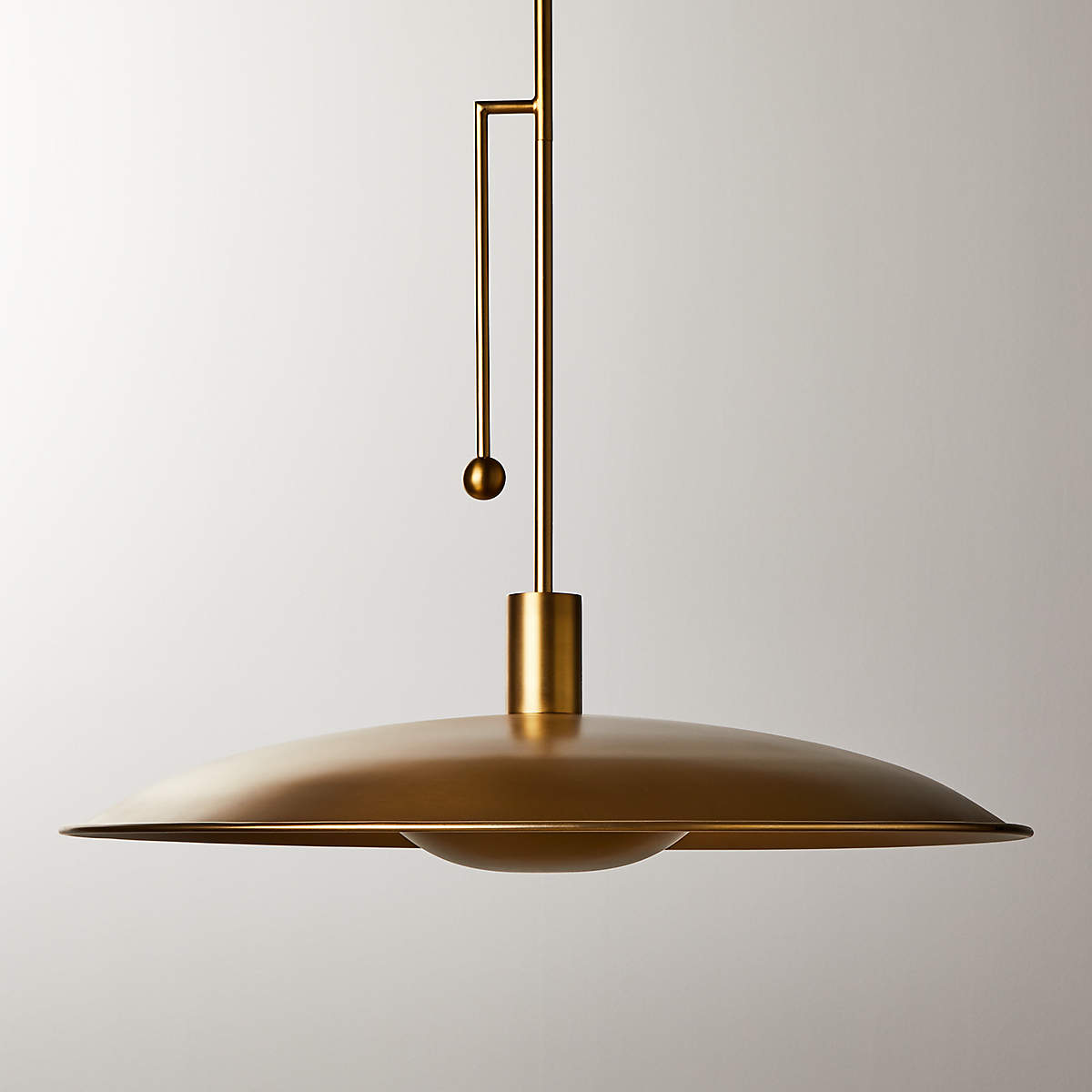 Alavanca Aged Brass Pendant Light + Reviews CB2