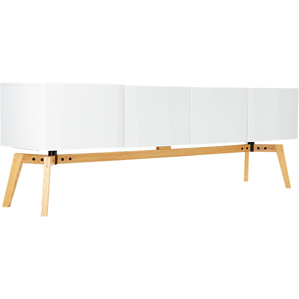 Alba Large White Lacquer Credenza Reviews Cb2