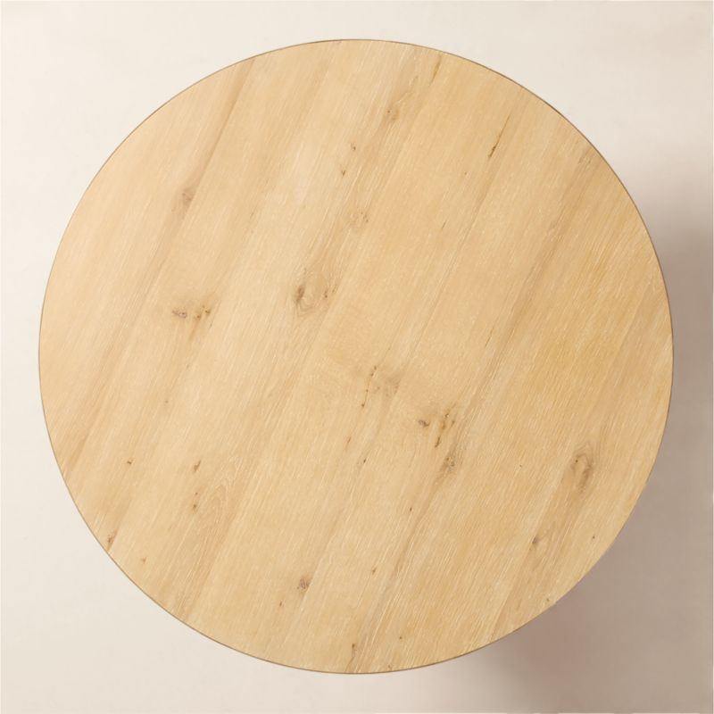 Albertine 48" Round Oak and Unlacquered Brass Dining Table by goop - image 5 of 7