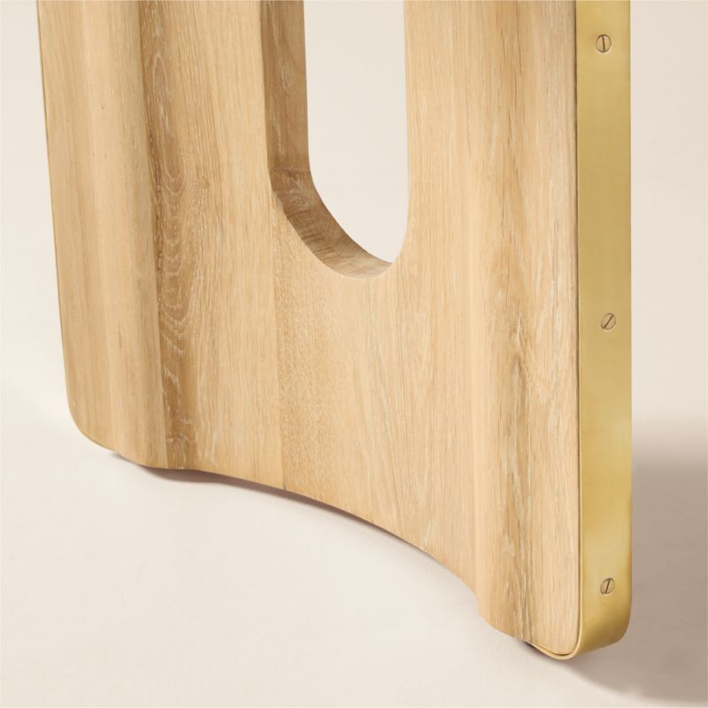 Albertine 72" Oval Oak and Unlacquered Brass Dining Table by goop - image 5 of 11