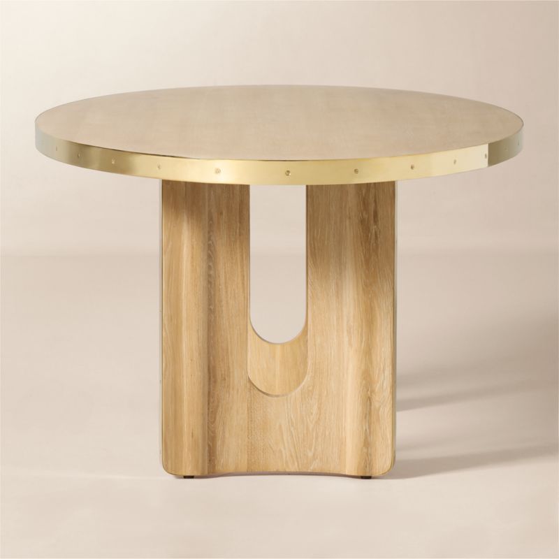 Albertine 72" Oval Oak and Unlacquered Brass Dining Table by goop - image 3 of 11