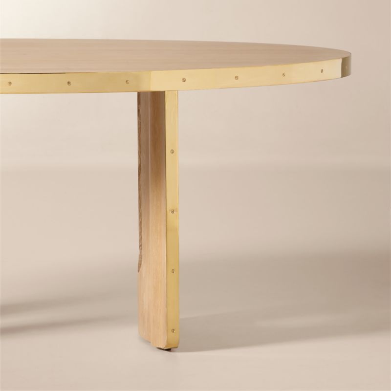 Albertine 72" Oval Oak and Unlacquered Brass Dining Table by goop - image 4 of 11