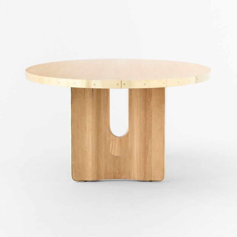 Albertine 110" Oval Oak Wood and Unlacquered Brass Dining Table by goop - image 9 of 11