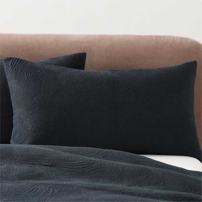 Alcina Organic Cotton Black King Pillow Shams Set of 2 - image 0 of 4