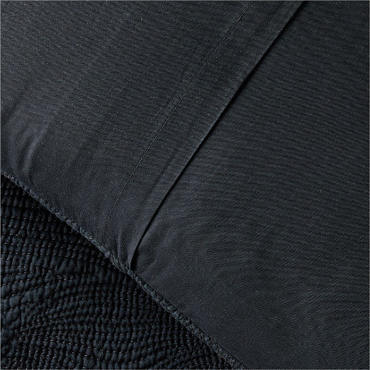 Alcina Organic Cotton Black King Pillow Shams Set of 2