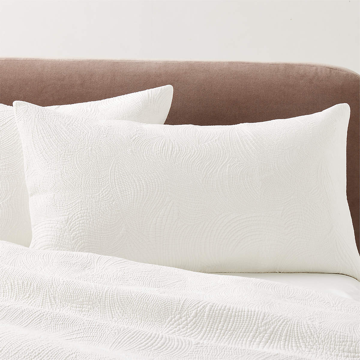 Alcina Organic Cotton Warm White King Pillow Shams Set of 2 CB2