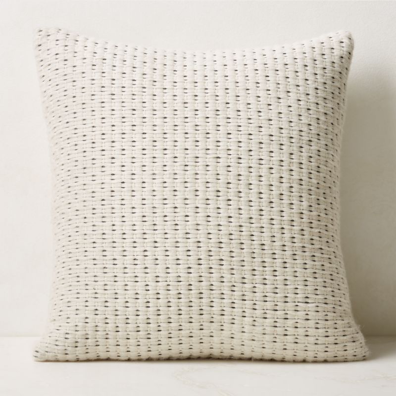 Alco Woven White Throw Pillow with Down-Alternative Insert 23'' - image 0 of 2