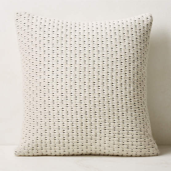 Alco Woven White Throw Pillow with Down-Alternative Insert 23''