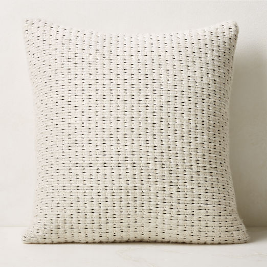 Alco Woven White Throw Pillow with Down-Alternative Insert 23''