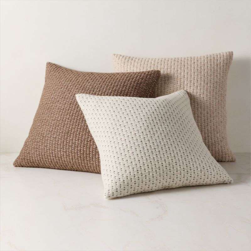 Alco Woven Brown Throw Pillow With Down-Alternative Insert 23"x23" - image 2 of 3