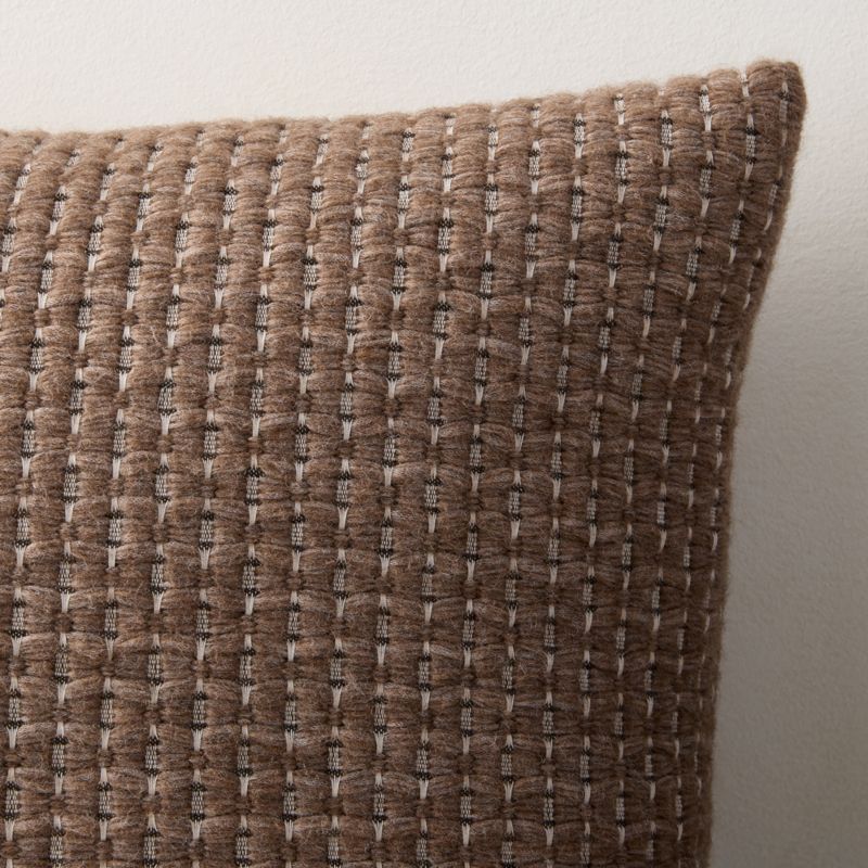 Alco Woven Brown Throw Pillow With Down-Alternative Insert 23"x23" - image 1 of 3