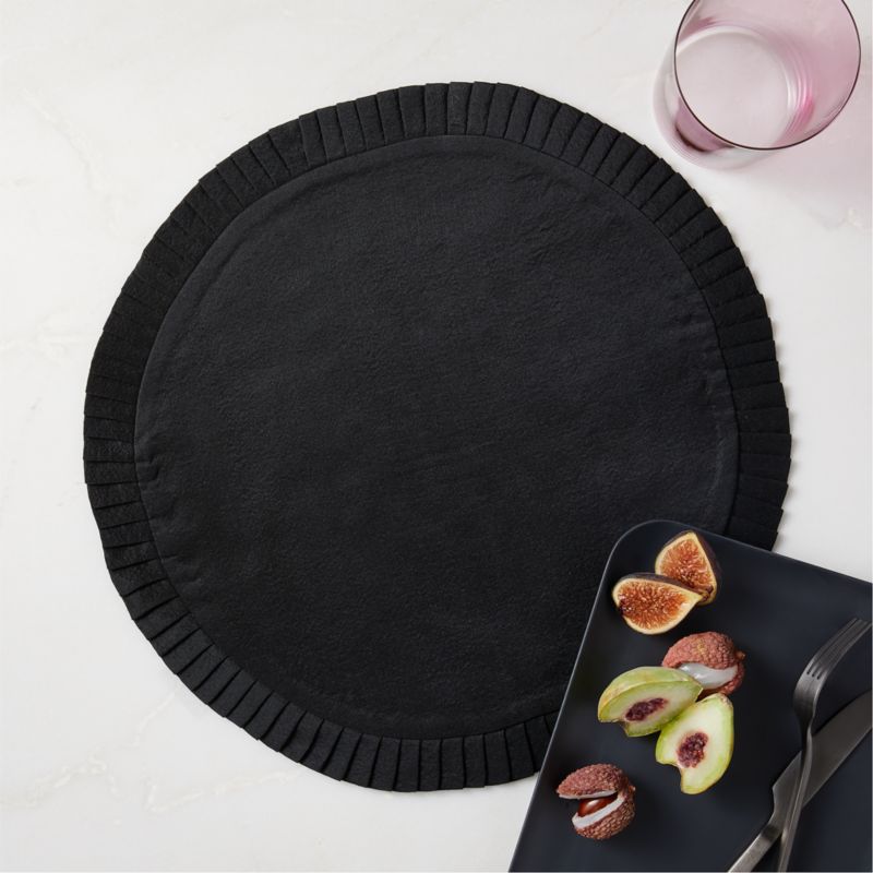 Alcott Black Round Placemat by Azeeza - image 1 of 3