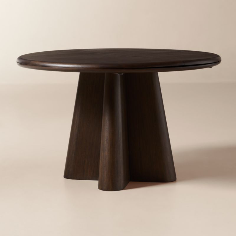 Alder 48-68" Round Mahogany Extendable Dining Table - image 3 of 11