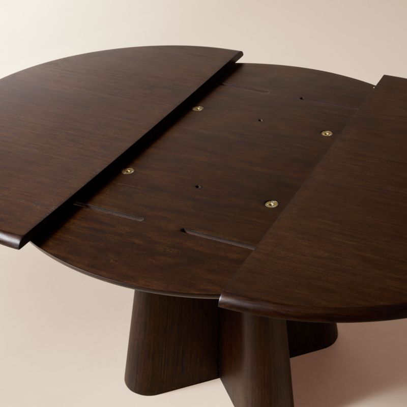 Alder 48-68" Round Mahogany Extendable Dining Table - image 6 of 11