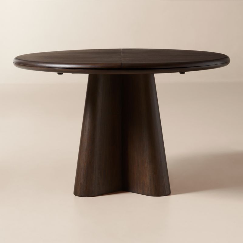 Alder 48-68" Round Mahogany Extendable Dining Table - image 2 of 11