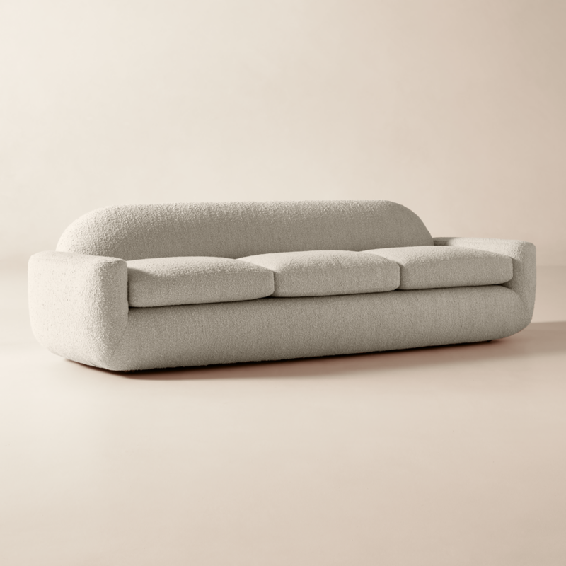 Aldine 103" Ivory Boucle Textured Sofa - image 2 of 9