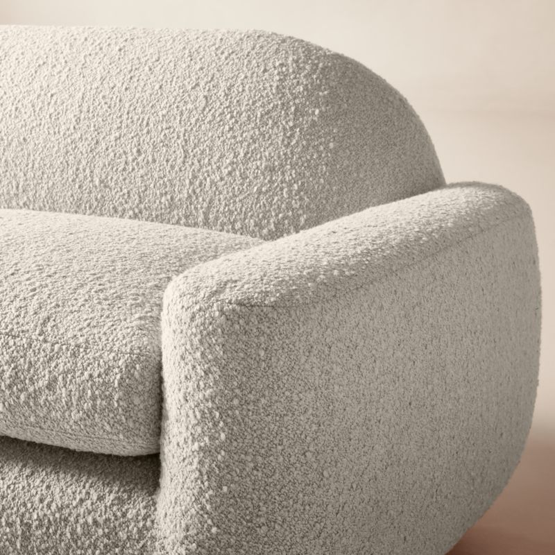 Aldine 103" Ivory Boucle Textured Sofa - image 6 of 9
