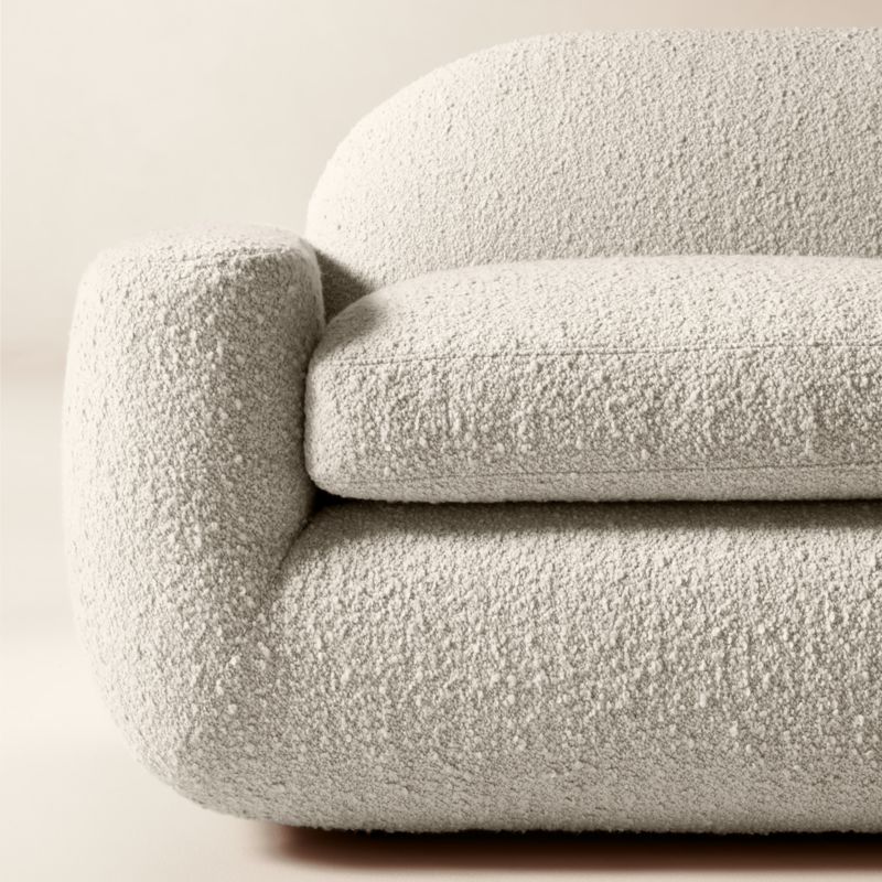 Aldine 103" Ivory Boucle Textured Sofa - image 5 of 9