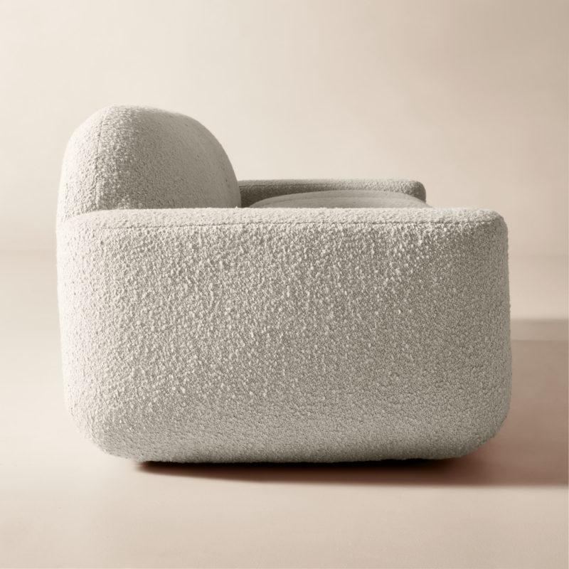 Aldine 103" Ivory Boucle Textured Sofa - image 3 of 9