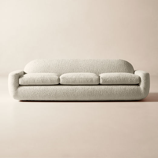 Aldine 103" Ivory Boucle Textured Sofa