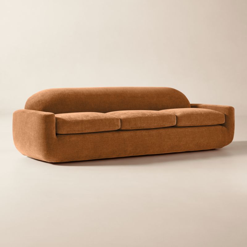 Aldine 103" Spice Brown Performance Chenille Sofa - image 2 of 11