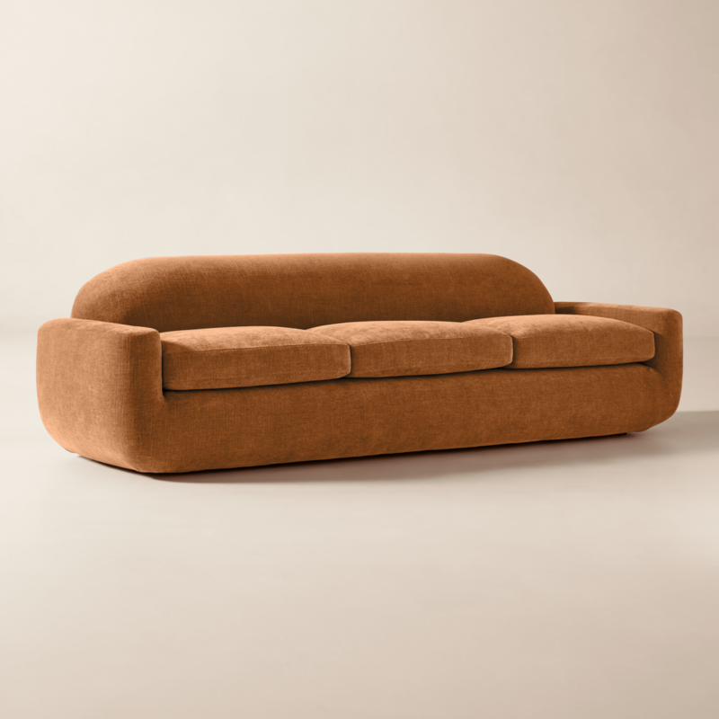 Aldine 103" Spice Brown Performance Chenille Sofa - image 2 of 12