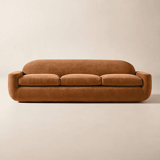 Aldine 103" Spice Brown Performance Chenille Sofa