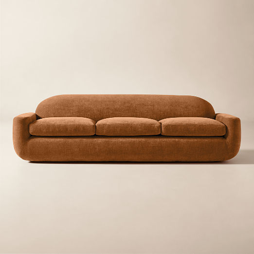 Aldine 103" Spice Brown Performance Chenille Sofa