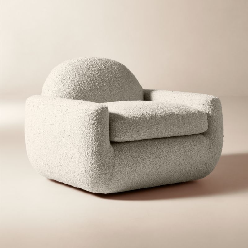 Aldine Ivory Boucle Textured Accent Chair - image 2 of 8