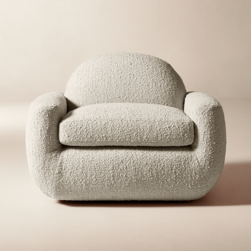 Viewing product image Aldine Ivory Boucle Textured Accent Chair - image 1 of 8